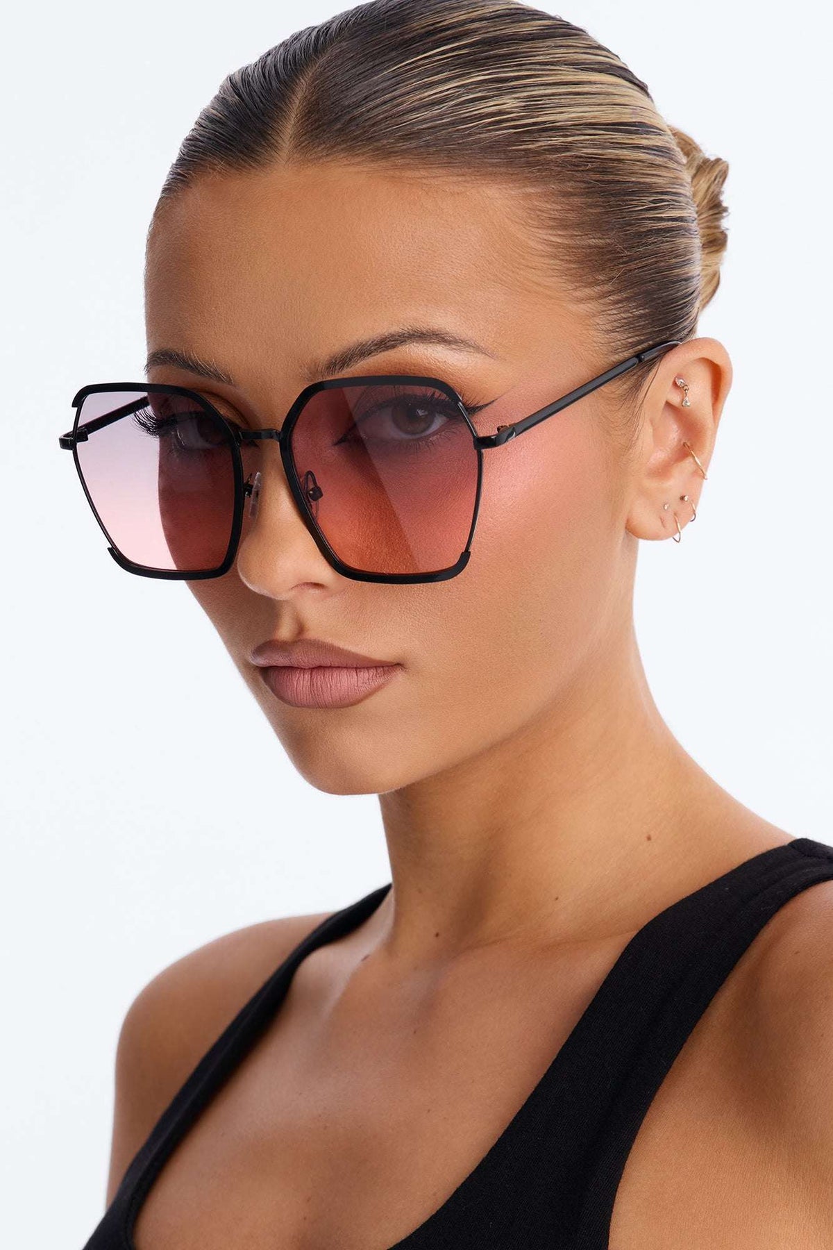 Óculos de Sol Feminino Quadrado Metal Preto – Doce Malícia