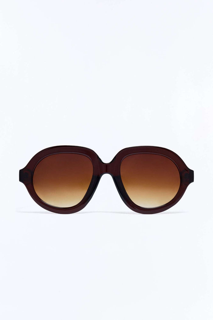 Óculos de Sol Feminino Redondo Acetato Marrom – Doce Malícia — Doce Malícia