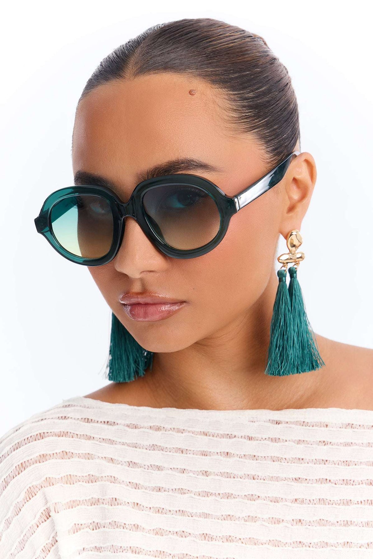 Óculos de Sol Feminino Redondo Acetato Marrom – Doce Malícia