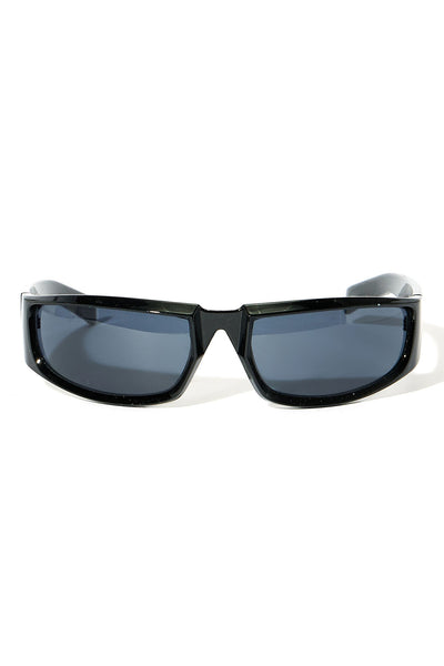 Óculos de Sol Feminino Redondo Escudo Acetato Preto – Doce Malícia