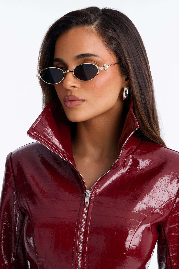 Óculos de Sol Feminino Redondo Metal Preto – Doce Malícia — Doce Malícia