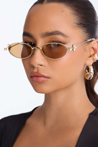 Óculos de Sol Feminino Redondo Metal Preto – Doce Malícia