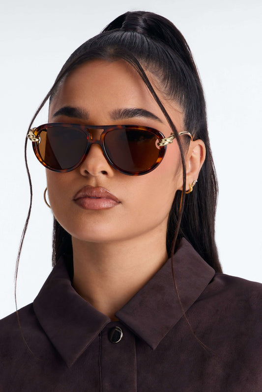 Óculos de Sol Feminino Tartaruga Aviador Preto – Doce Malícia