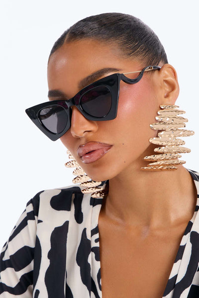 Óculos de Sol Feminino Tartaruga Gatinho Acetato Preto – Doce Malícia