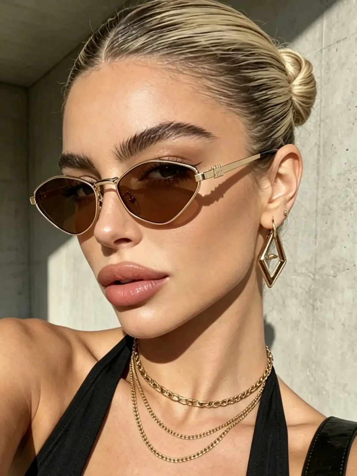 Óculos Feminino Dourado Marrom – Doce Malícia