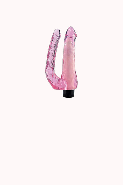 Pênis Realístico Duplo C/ Vibro – 22,0×5,0CM – Doce Malícia