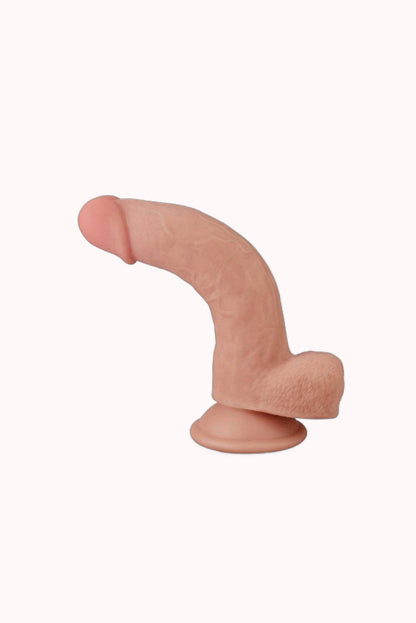 Pênis Realístico com Dupla Camada 8.0″ – Tamanho 20,5 X 4,0 cm Bege – Doce Malícia