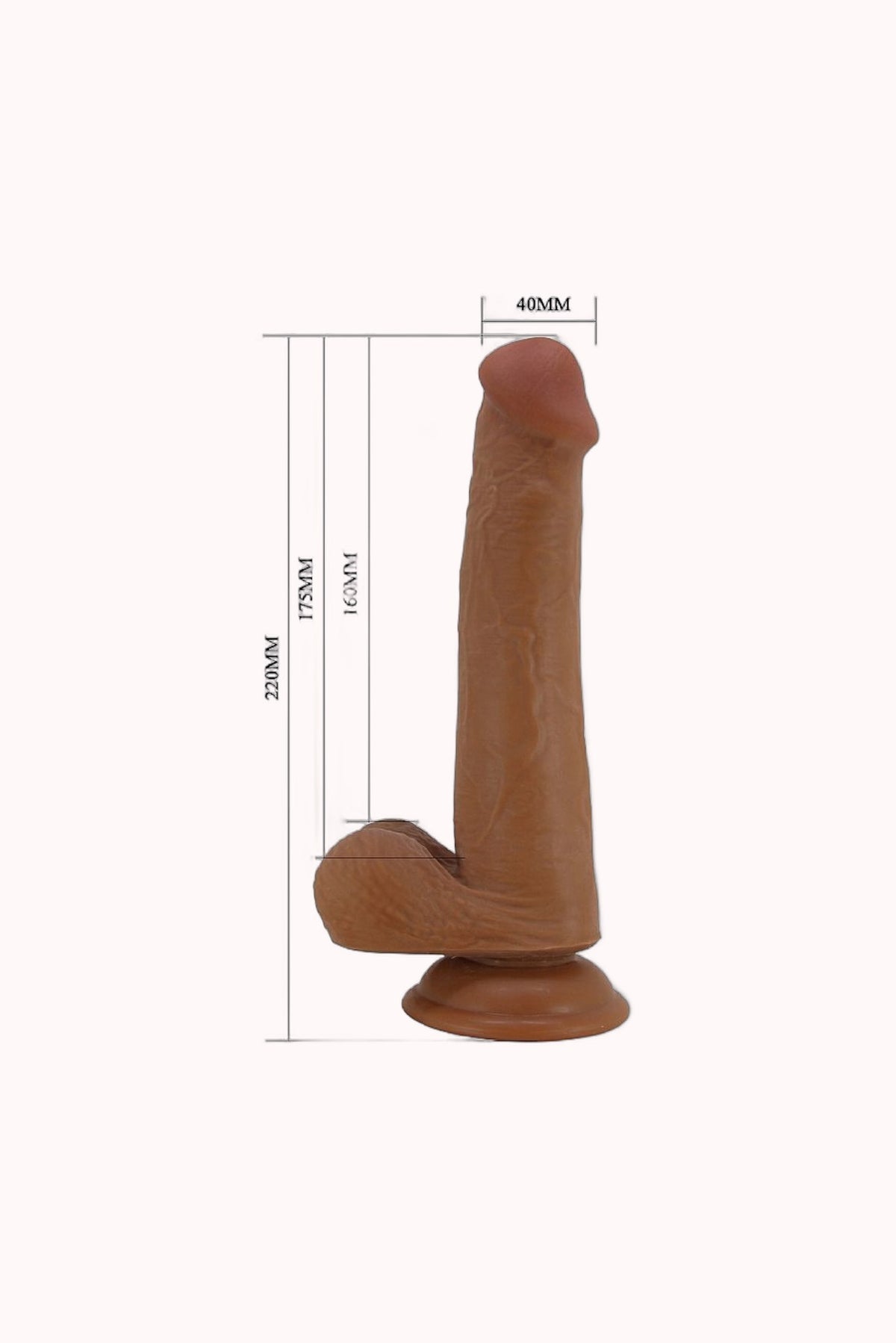 Pênis Realístico com Dupla Camada – Marrom – 22,0 X 4,0 cm – Doce Malícia