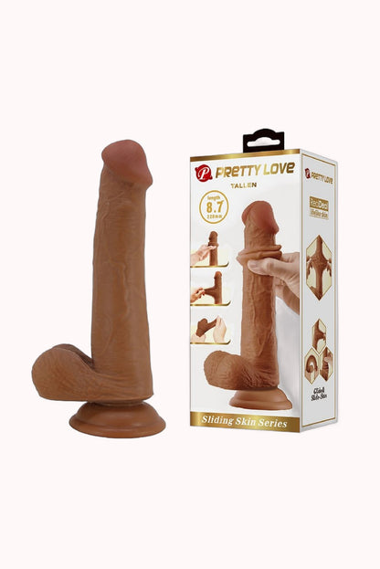 Pênis Realístico com Dupla Camada – Marrom – 22,0 X 4,0 cm – Doce Malícia