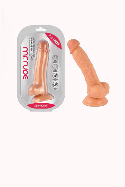 Pênis Realístico Mr. Rude com Ventosa – 19,0×3,5CM – Doce Malícia