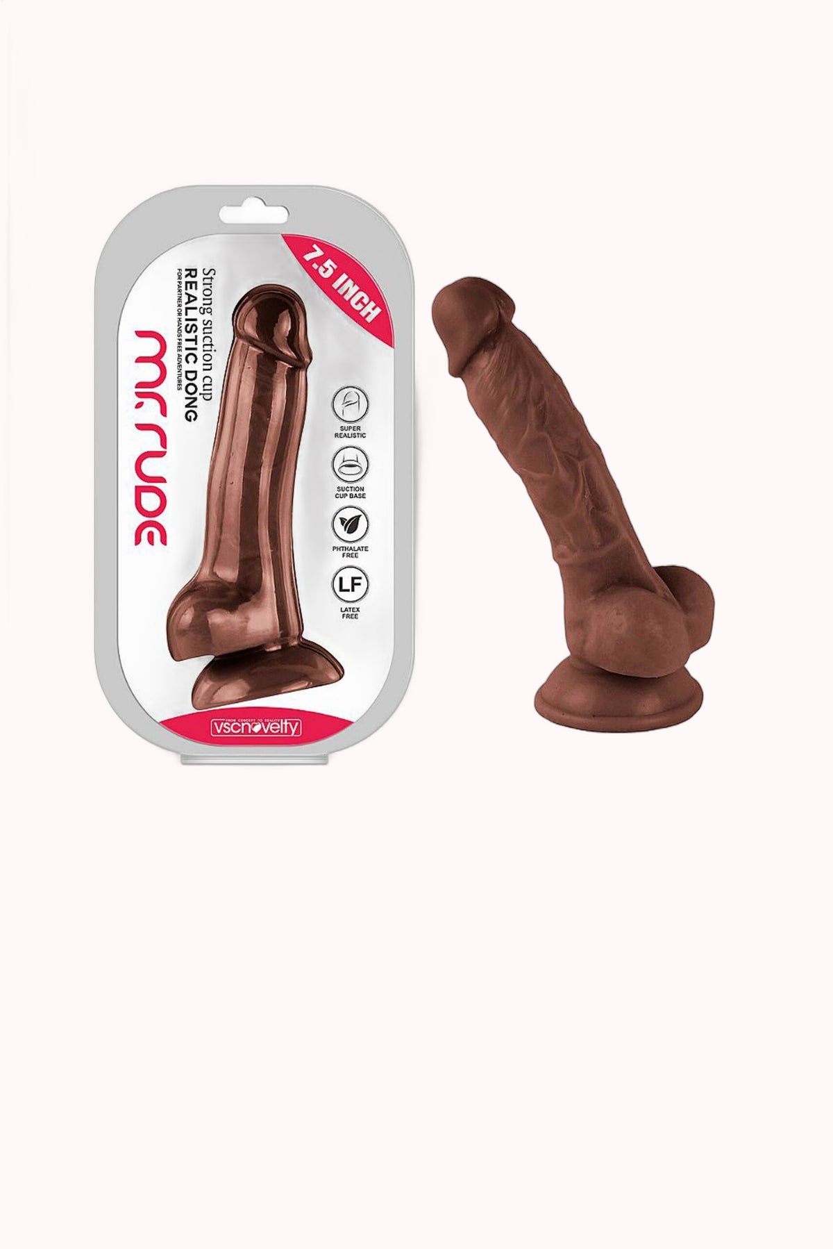 Pênis Realístico Mr. Rude com Ventosa – 19,0×3,5CM – Doce Malícia