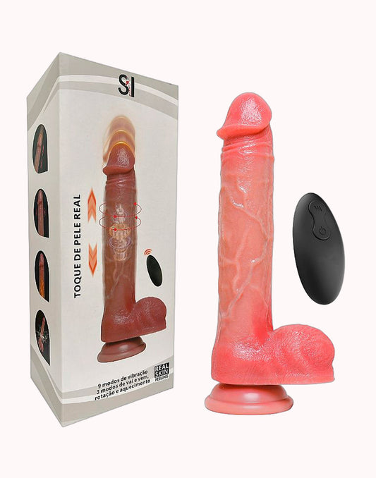 Pênis Realístico com Vai e vem com Rotação / Controle Remoto – 28cm – Doce Malícia