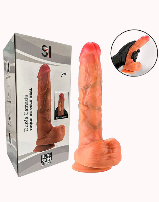 Pênis Realístico 2 com Ventosa e Textura de Veias – 17×3 – Doce Malícia