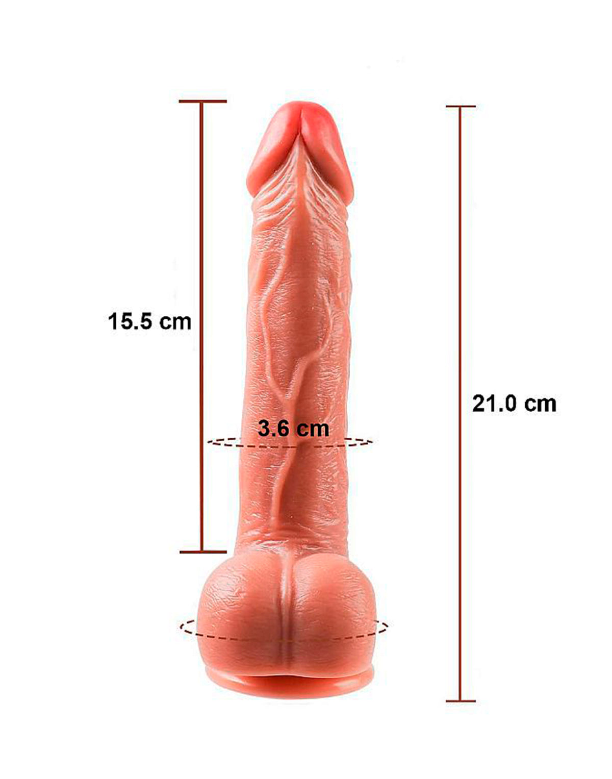 Pênis Super Realístico – 21.0×3.6 em Quantidade – Doce Malícia