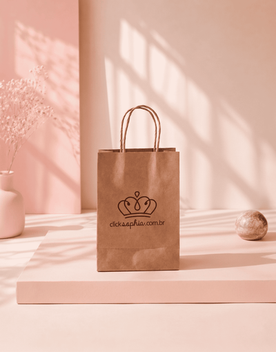 Sacola de presente  Kraft 15×22 em Estampa unica – Doce Malícia
