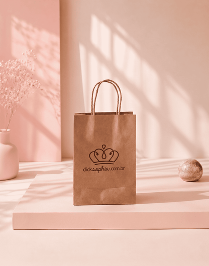 Sacola de presente  Kraft 15×22 em Estampa unica – Doce Malícia