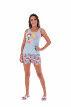 Pijama Feminino Camiseta em bege – Doce Malícia