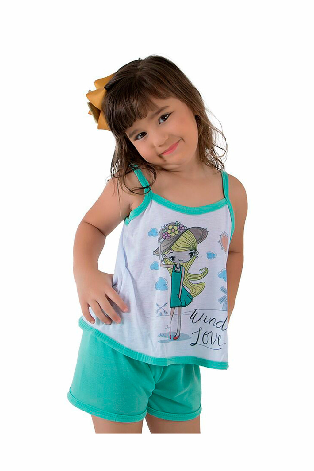 Pijama Feminino Infantil em Branco – Doce Malícia