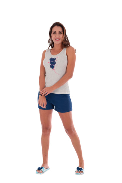 Pijama Regata Feminino em azul-Marinho – Doce Malícia