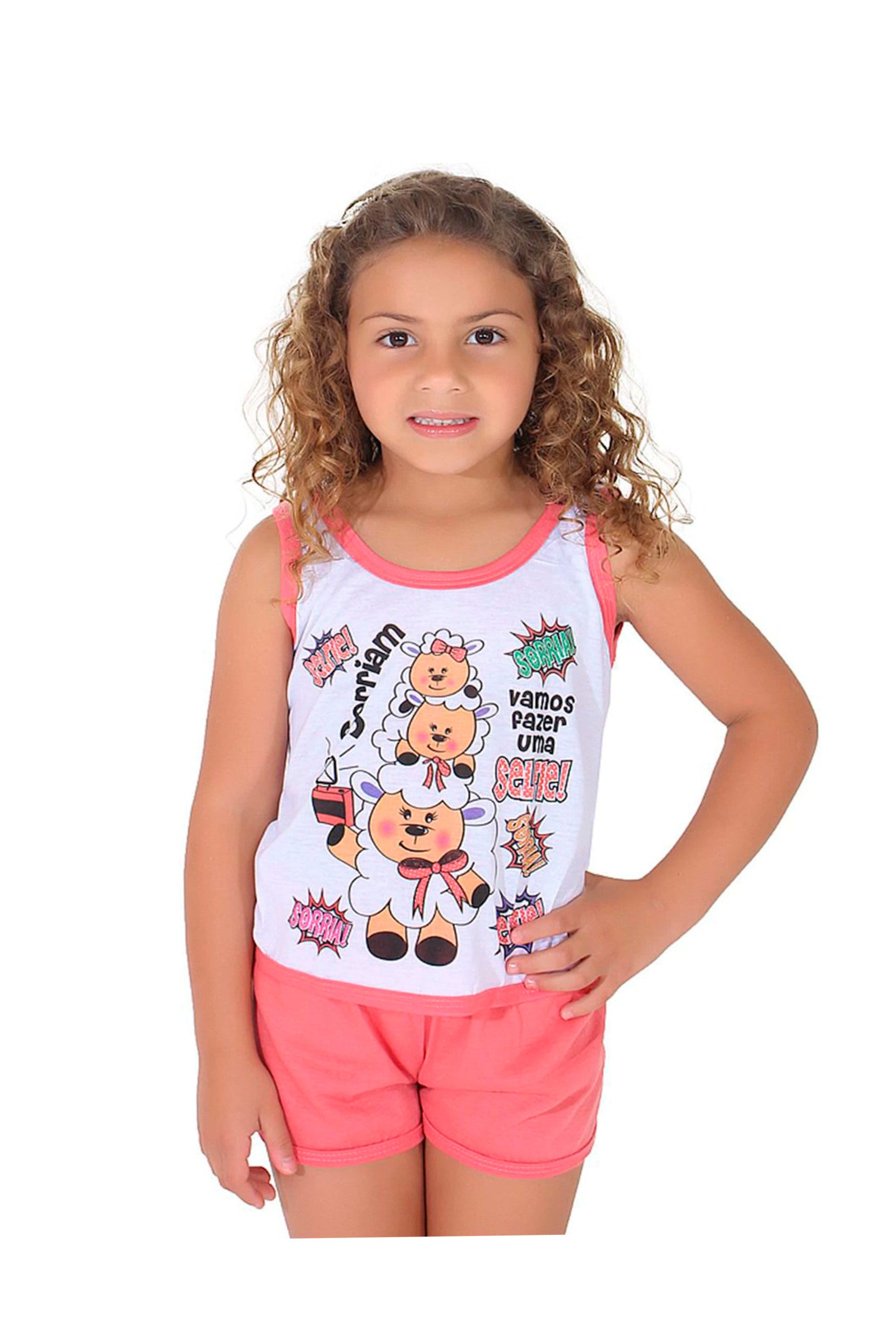 Pijama Regata Infantil em Branco – Doce Malícia