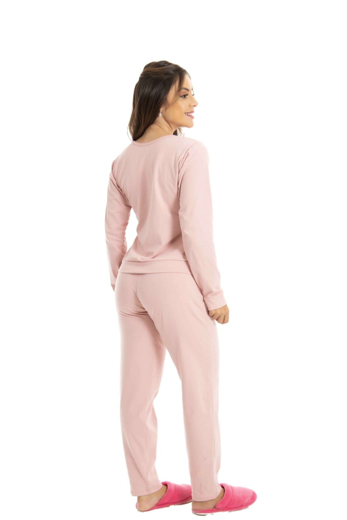 Pijama Liso de Algodão em cinza – Doce Malícia