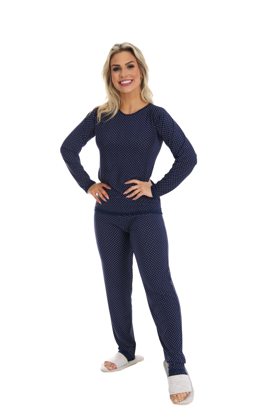Pijama Longo Feminino em azul – Doce Malícia