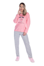 Pijama Longo Feminino em Plush em azul-Marinho – Doce Malícia