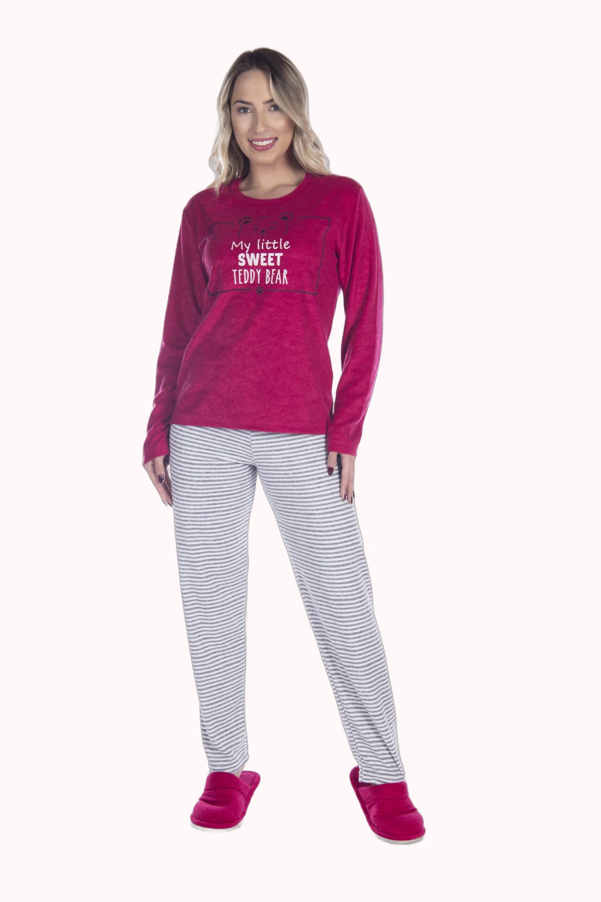 Pijama Longo Feminino em Plush