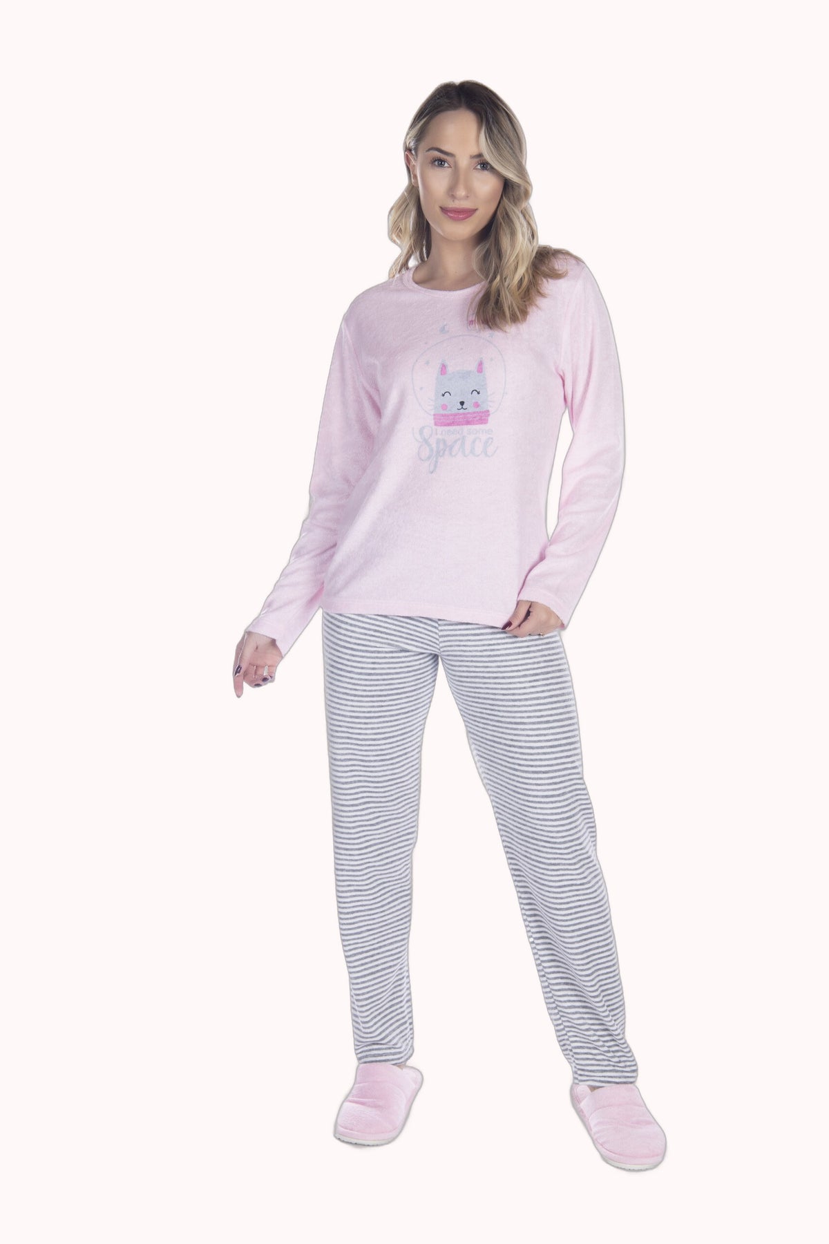 Pijama Longo Feminino em Plush