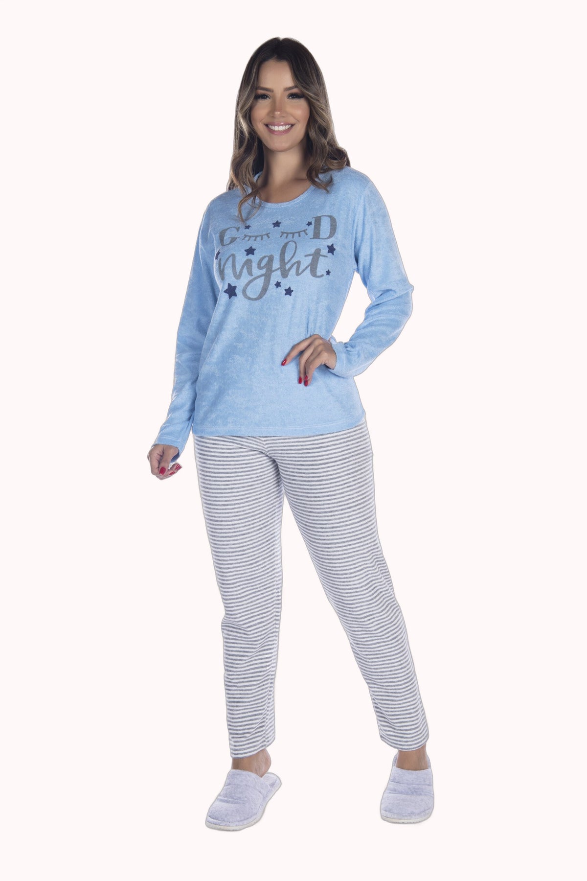 Pijama Longo Feminino em Plush