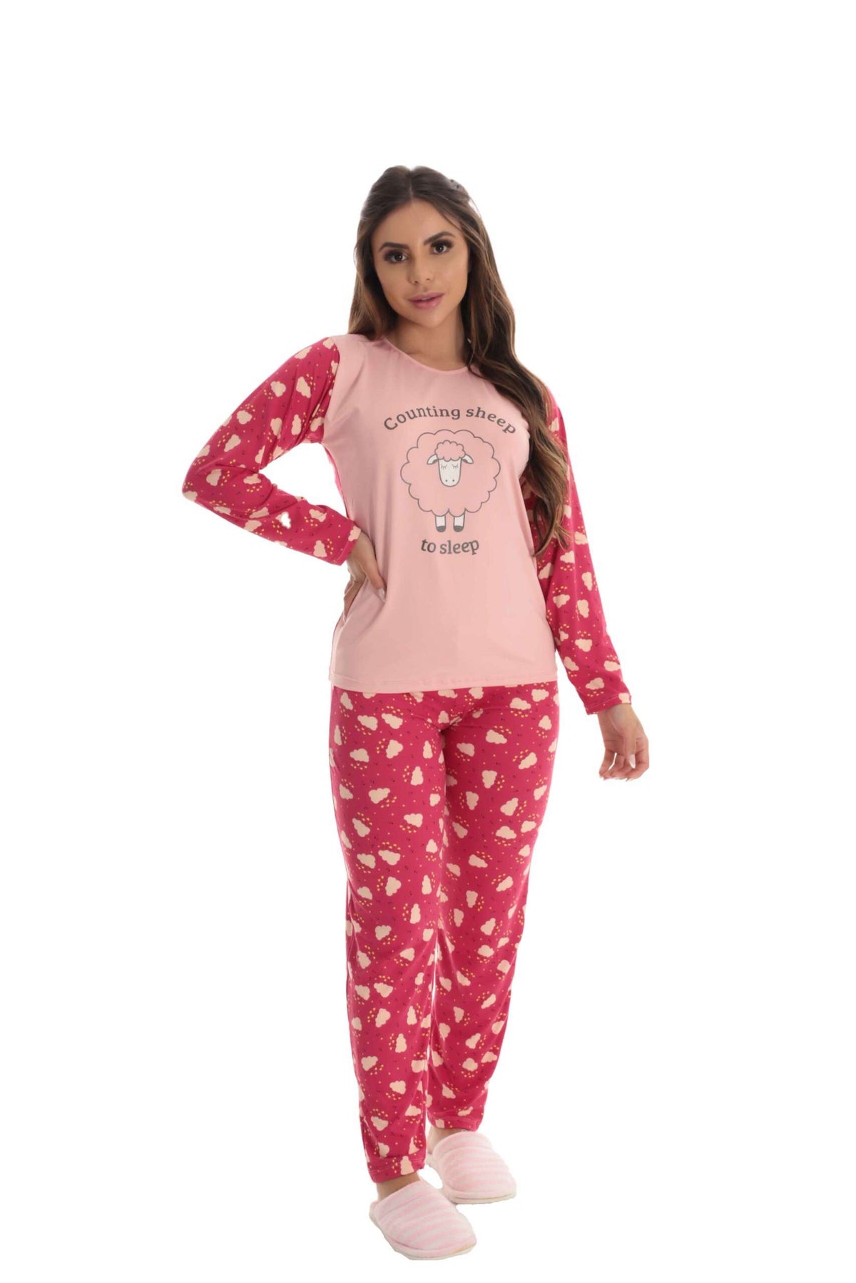Pijama Longo Feminino em Suede em Romance – Doce Malícia
