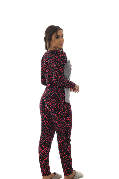 Pijama Longo Feminino em suede em azul claro – Doce Malícia