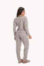 Pijama Longo Feminino em Suede Lily Azul Marinho – Doce Malícia