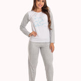 Pijama Longo Feminino em Suede Lily Branco – Doce Malícia