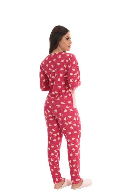 Pijama Longo Feminino em Suede em Romance – Doce Malícia