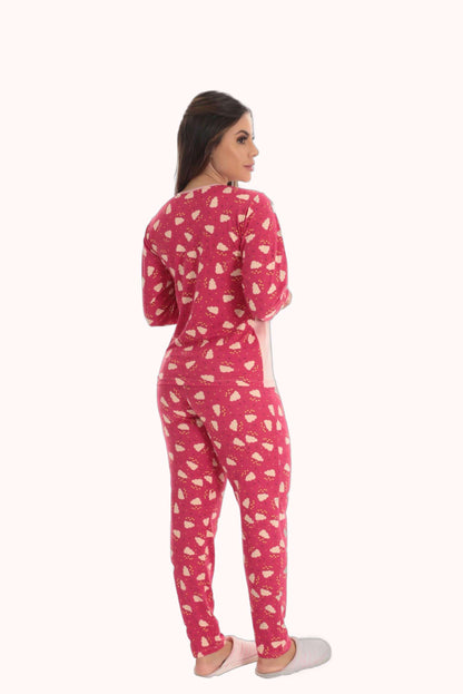 Pijama Longo Feminino em Suede Lily Romance – Doce Malícia