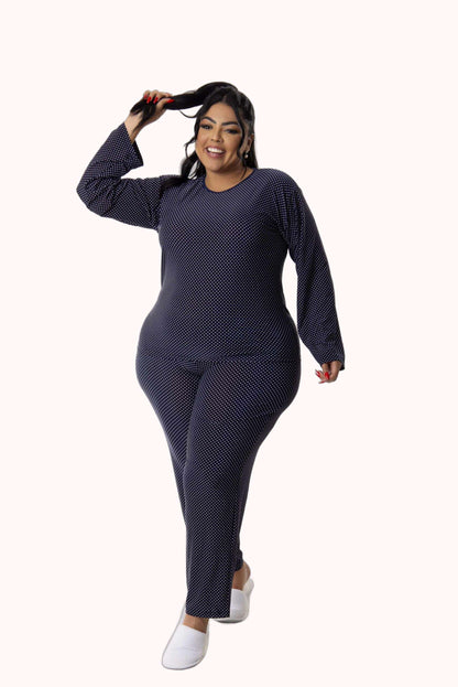 Pijama Longo Feminino Plus Size – Doce Malícia