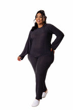 Pijama Longo Feminino Plus Size em azul-Marinho – Doce Malícia