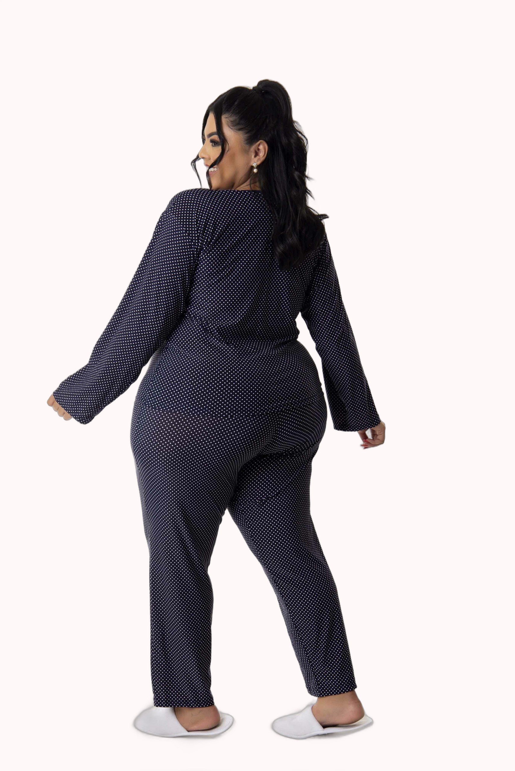 Pijama Longo Feminino Plus Size – Doce Malícia