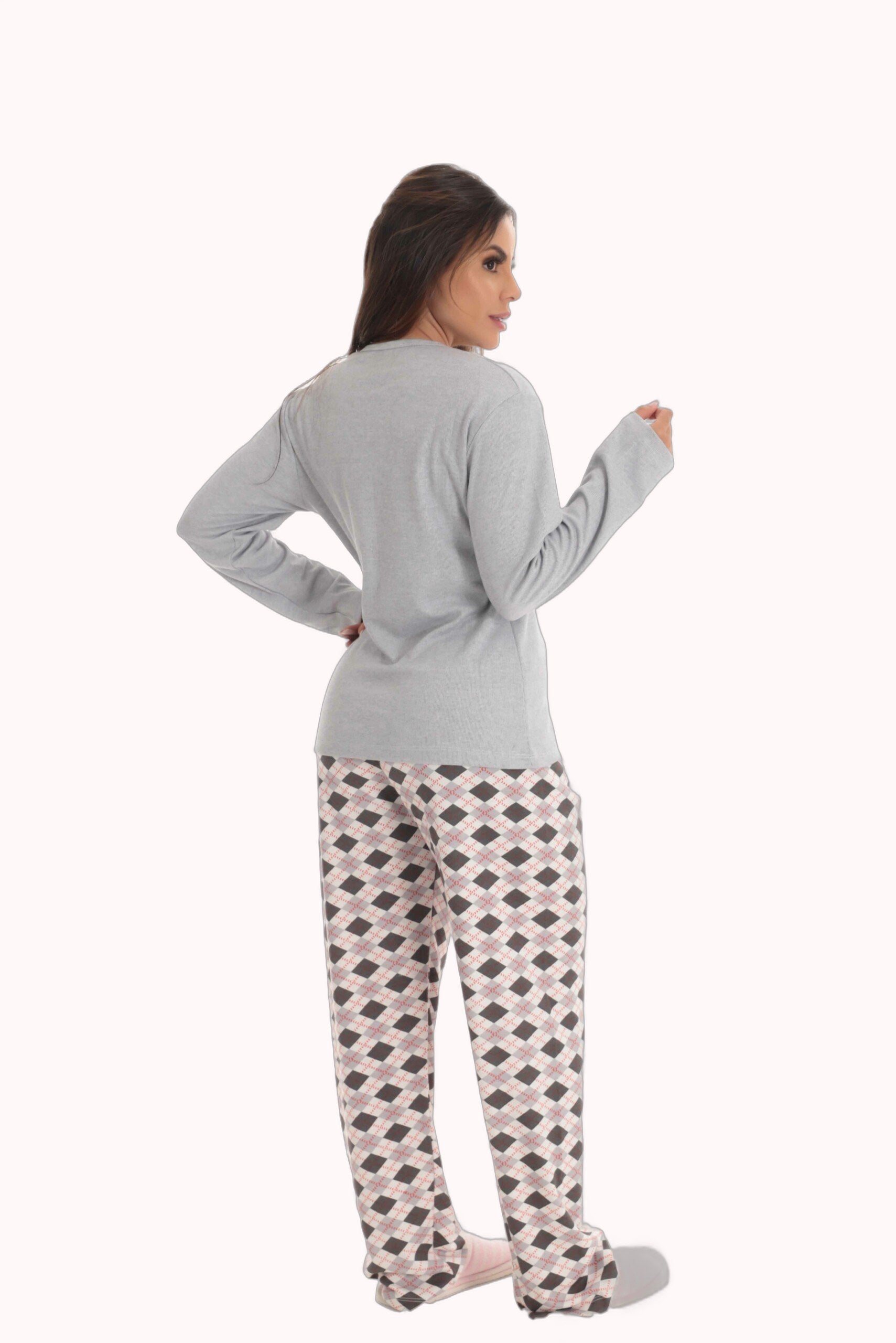 Pijama Mescla Canelado – Doce Malícia
