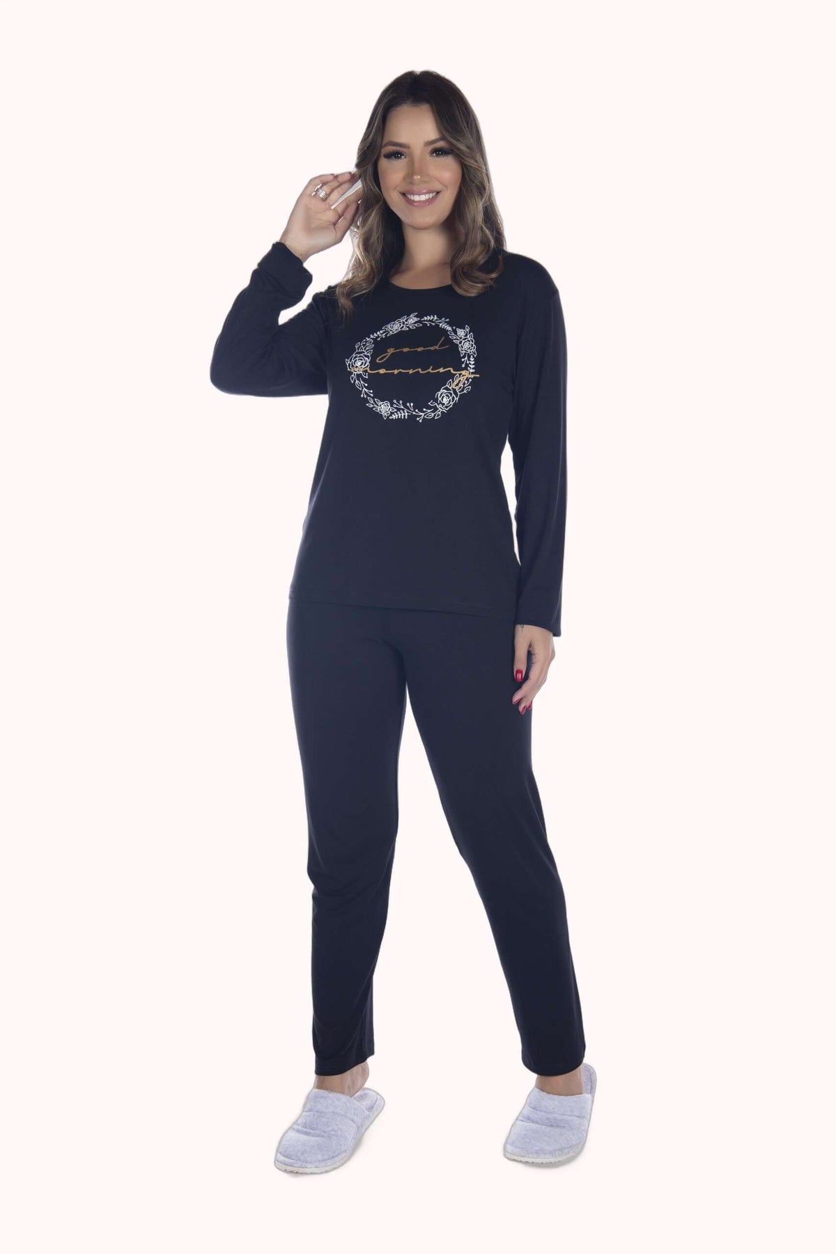 Pijama Suede Liso – Doce Malícia