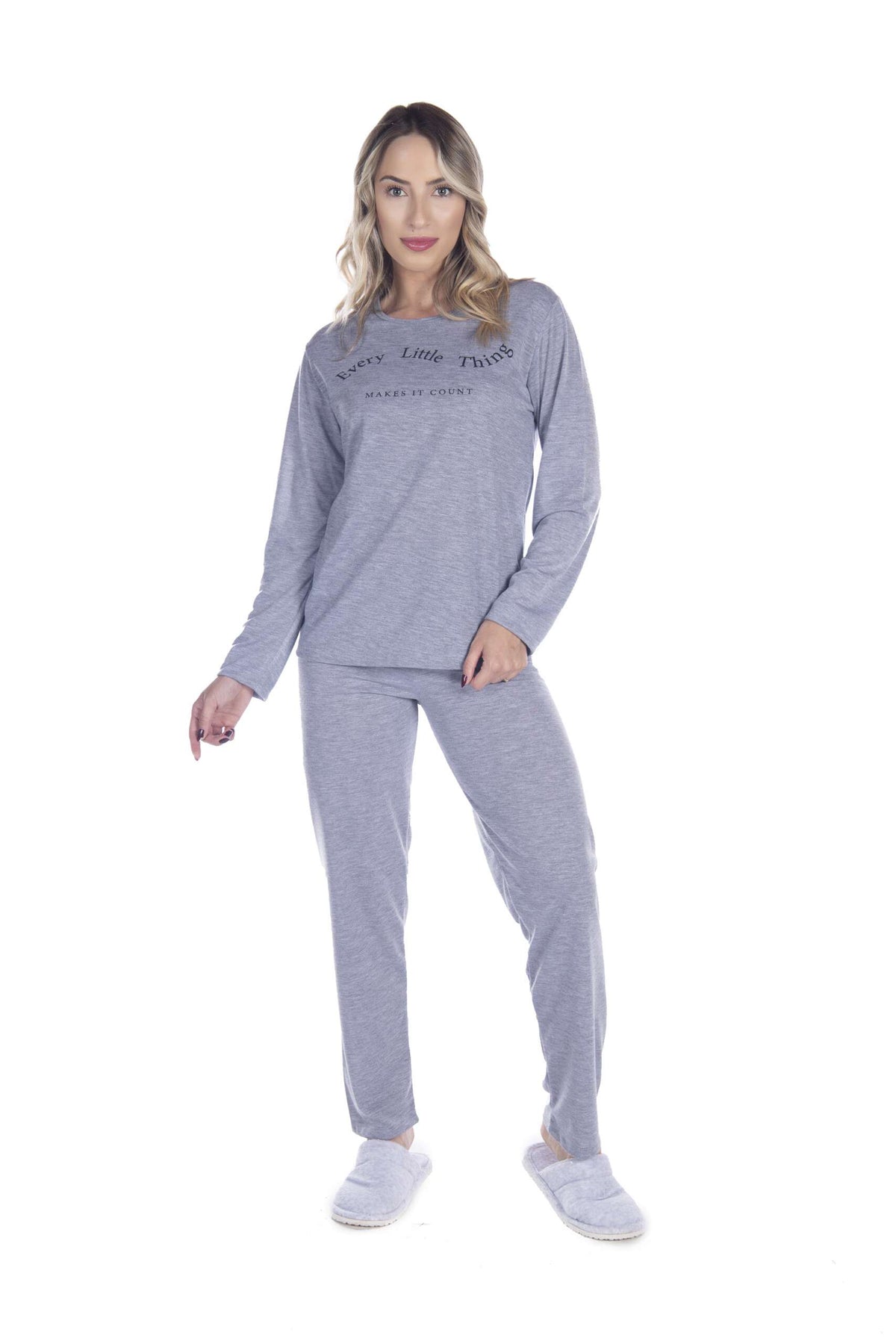 Pijama Suede Liso em azul-Marinho – Doce Malícia