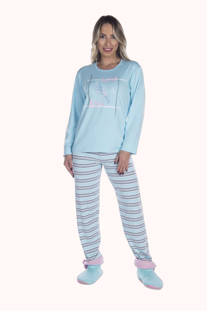 Pijama Suede Listrado – Doce Malícia