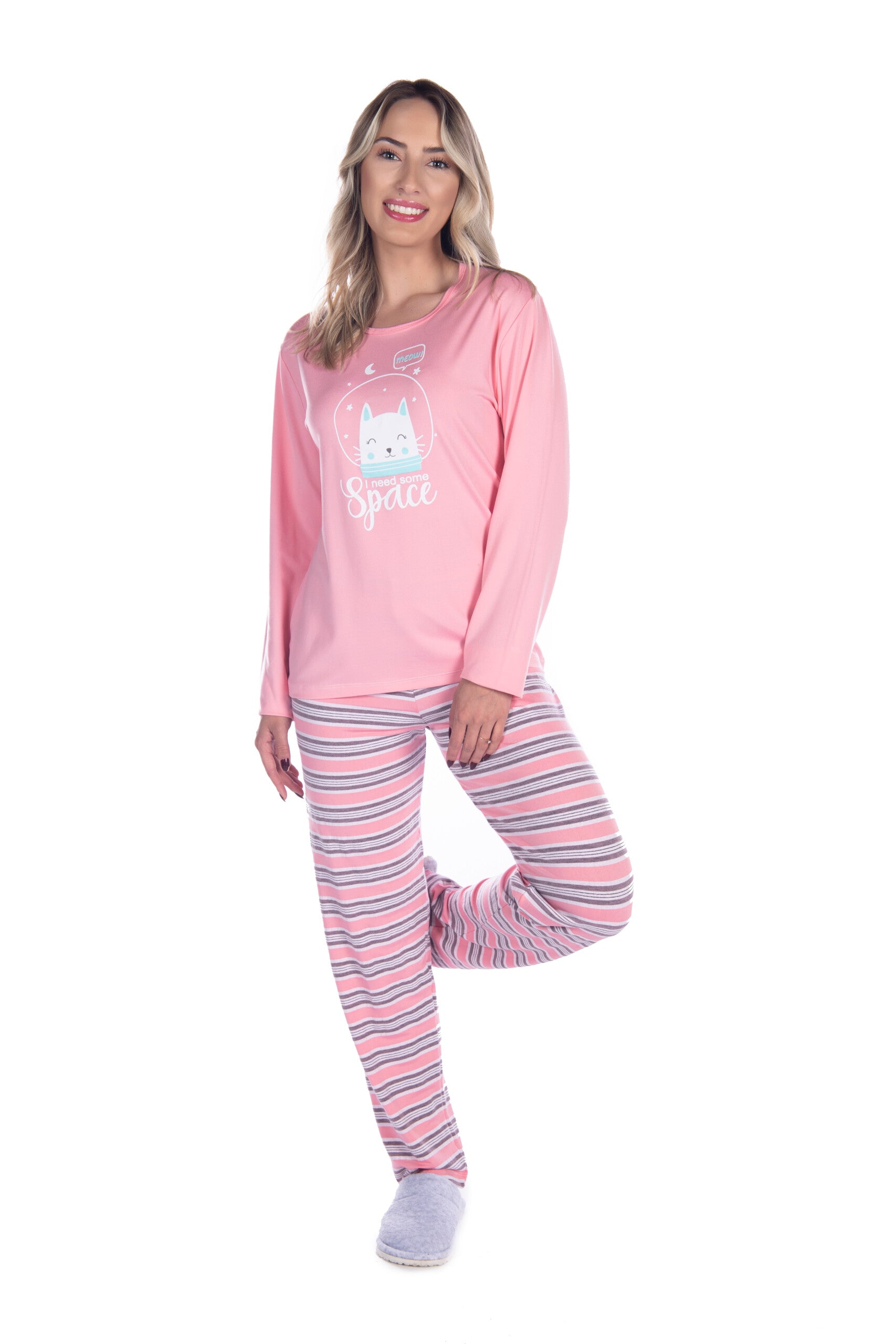 Pijama Suede Listrado em Frozen – Doce Malícia