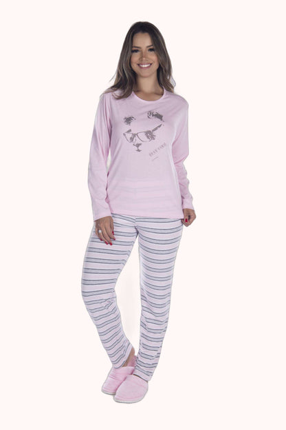 Pijama Suede Listrado – Doce Malícia