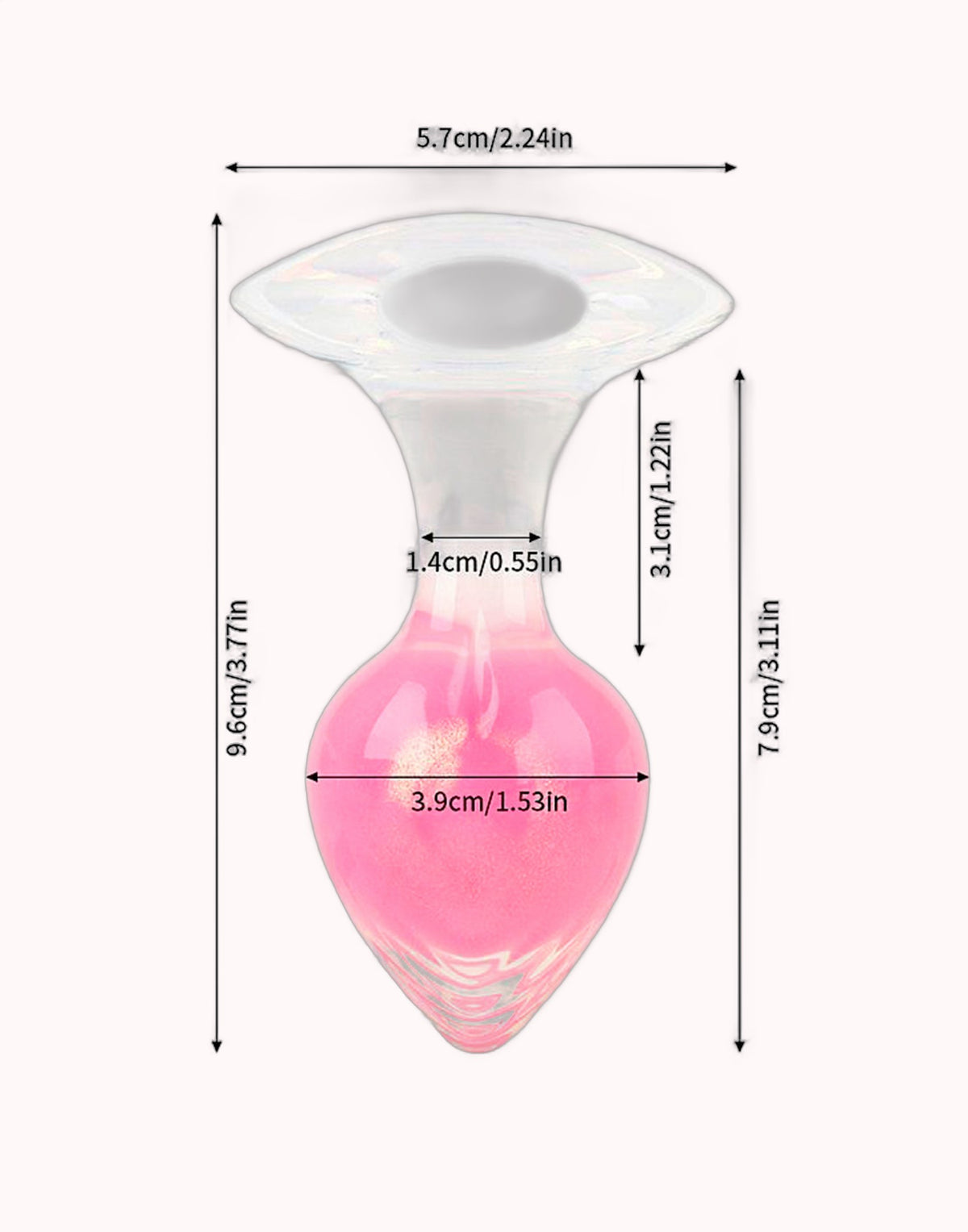 Plug Anal em Silicone Fluorescente Tamanho M – 9,6 x 3,9 – Doce Malícia