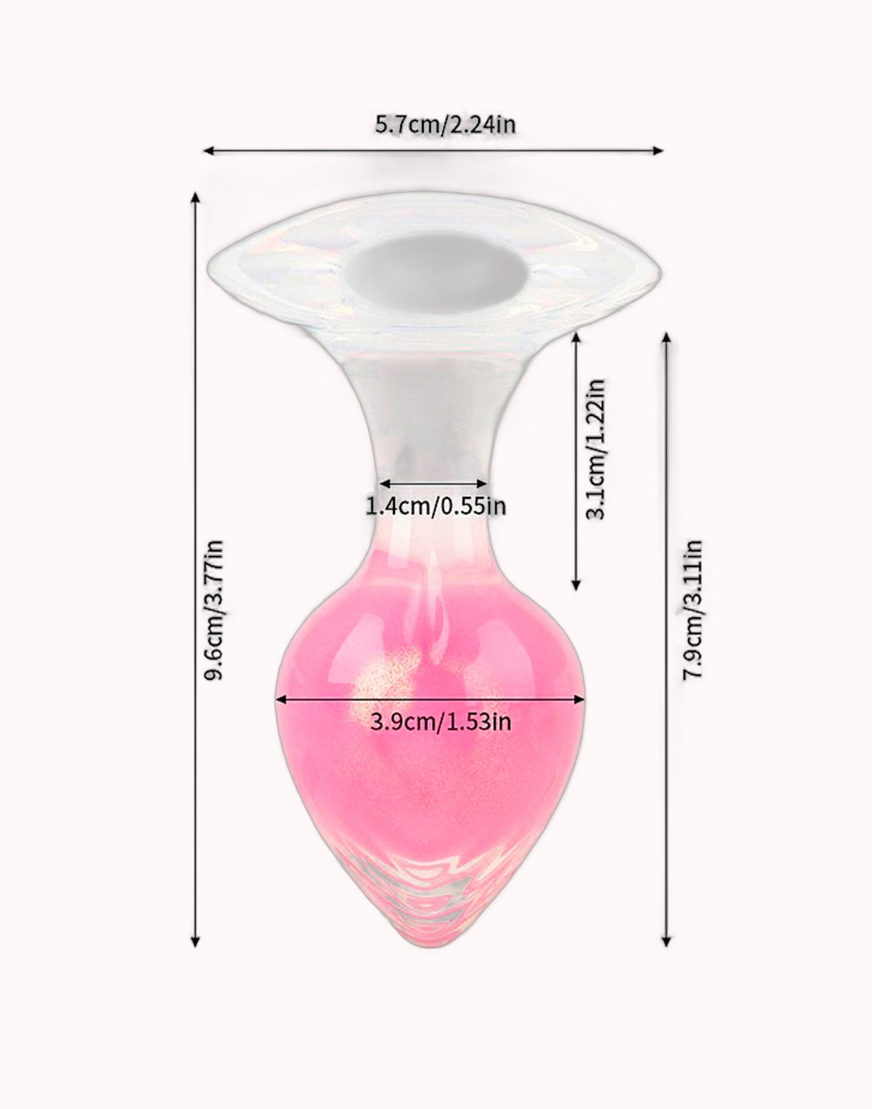 Plug Anal em Silicone Fluorescente Tamanho M – 9,6 x 3,9 – Doce Malícia