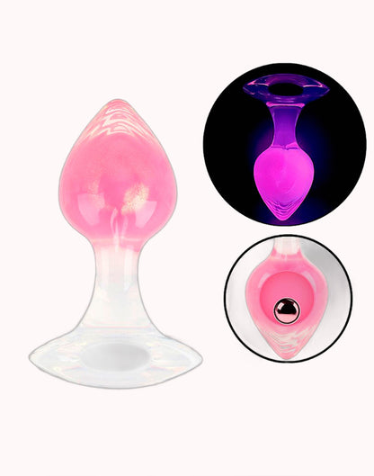 Plug Anal em Silicone Fluorescente Tamanho M – 9,6 x 3,9 – Doce Malícia