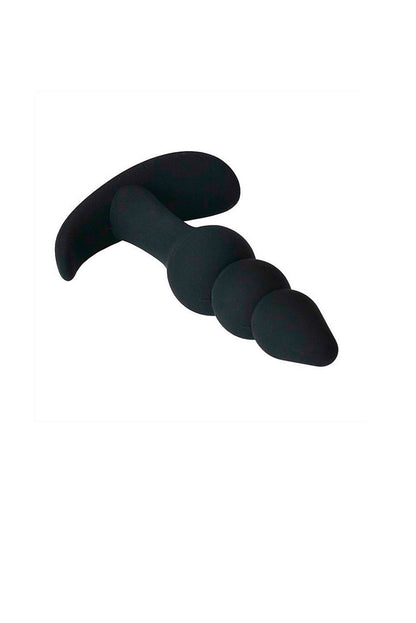 Plug Anal Cônico em Silicone Escalonado em Preto – Doce Malícia