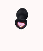 Plug Anal de Coração em Silicone com Cristal – Tamanho P – Doce Malícia